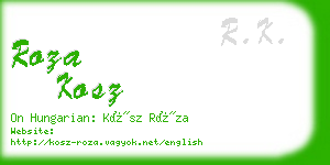 roza kosz business card